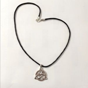 Celtic knot black necklace.